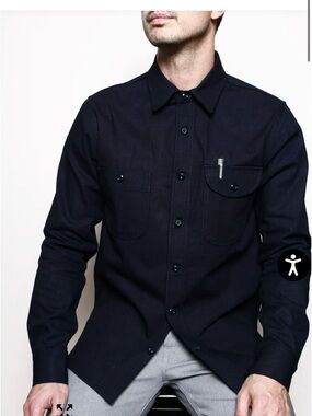 Rogue Territory Navy Blue Workwear Button-Down Shirt